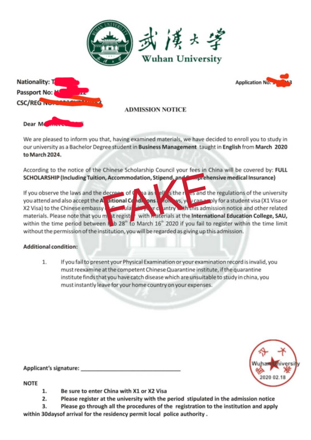 Fake Admission Notice.JPG